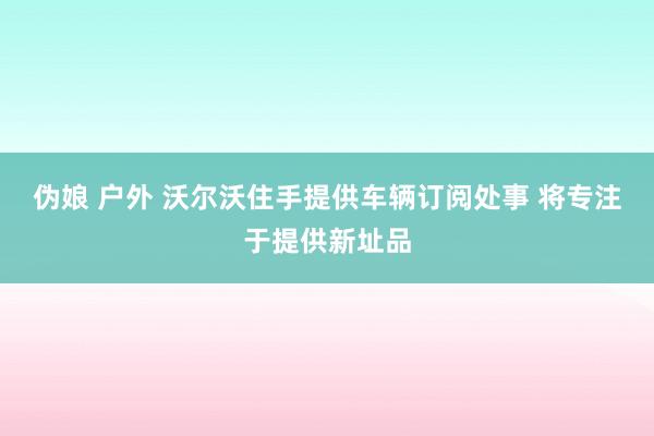 伪娘 户外 沃尔沃住手提供车辆订阅处事 将专注于提供新址品