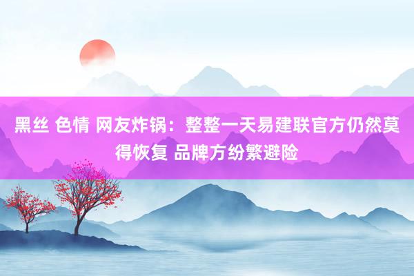黑丝 色情 网友炸锅:整整一天易建联官方仍然莫得恢复 品牌方纷繁避险