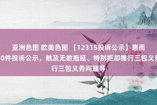 亚洲色图 欧美色图 【12315投诉公示】惠而浦新增20件投诉公示，触及无故拖延、特别拒却推行三包义务问题等