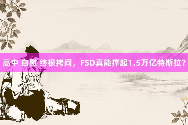 高中 自慰 终极拷问，FSD真能撑起1.5万亿特斯拉？