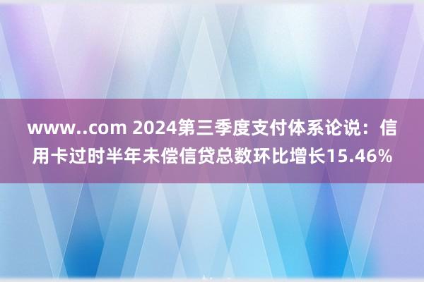 www..com 2024第三季度支付体系论说：信用卡过时半年未偿信贷总数环比增长15.46%