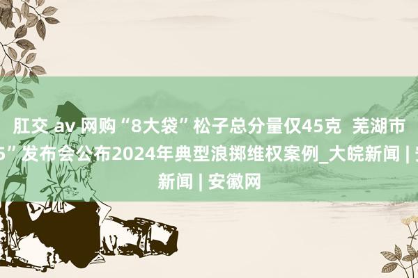 肛交 av 网购“8大袋”松子总分量仅45克  芜湖市“3·15”发布会公布2024年典型浪掷维权案例_大皖新闻 | 安徽网