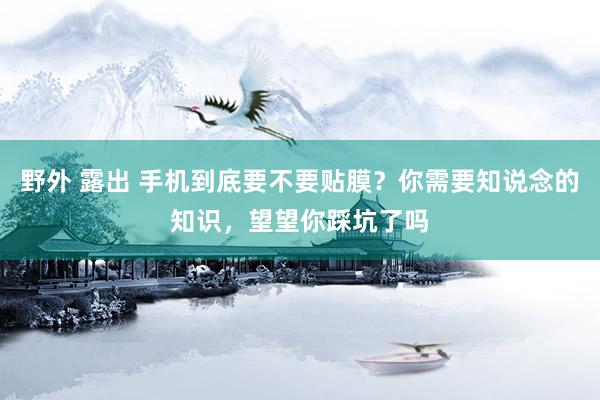 野外 露出 手机到底要不要贴膜？你需要知说念的知识，望望你踩坑了吗