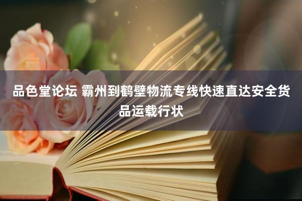 品色堂论坛 霸州到鹤壁物流专线快速直达安全货品运载行状