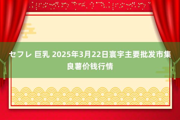 セフレ 巨乳 2025年3月22日寰宇主要批发市集良薯价钱行情