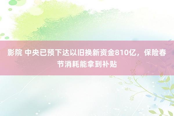 影院 中央已预下达以旧换新资金810亿，保险春节消耗能拿到补贴