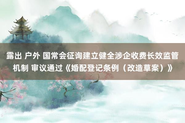 露出 户外 国常会征询建立健全涉企收费长效监管机制 审议通过《婚配登记条例（改造草案）》