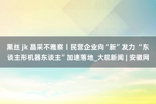 黑丝 jk 晶采不雅察丨民营企业向“新”发力 “东谈主形机器东谈主”加速落地_大皖新闻 | 安徽网
