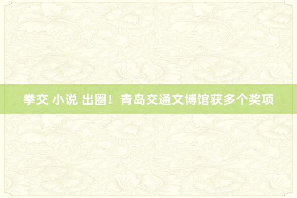 拳交 小说 出圈！青岛交通文博馆获多个奖项