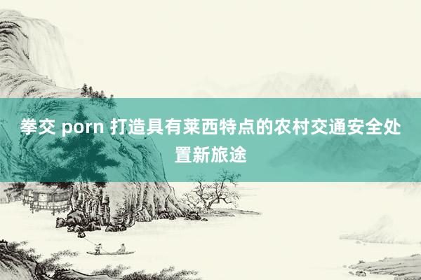 拳交 porn 打造具有莱西特点的农村交通安全处置新旅途