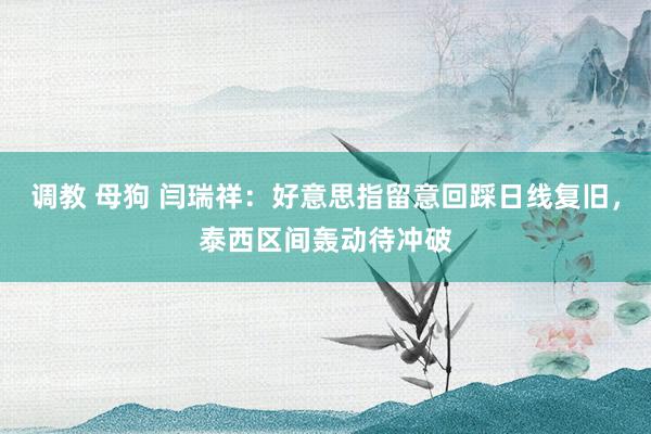 调教 母狗 闫瑞祥：好意思指留意回踩日线复旧，泰西区间轰动待冲破
