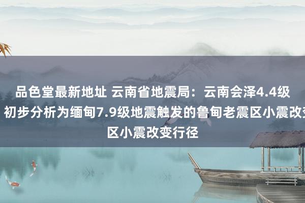 品色堂最新地址 云南省地震局：云南会泽4.4级地震，初步分析为缅甸7.9级地震触发的鲁甸老震区小震改变行径