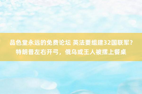 品色堂永远的免费论坛 英法要组建32国联军？特朗普左右开弓，俄乌或王人被摆上餐桌