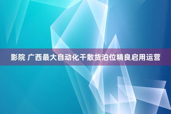 影院 广西最大自动化干散货泊位精良启用运营