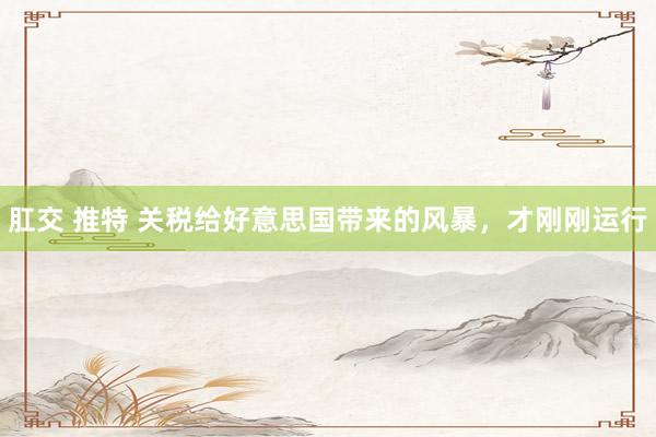 肛交 推特 关税给好意思国带来的风暴，才刚刚运行