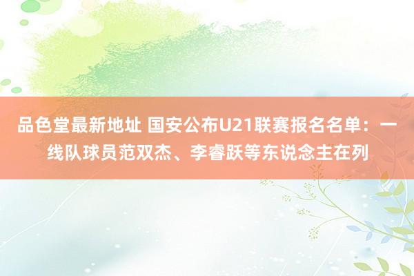 品色堂最新地址 国安公布U21联赛报名名单：一线队球员范双杰、李睿跃等东说念主在列