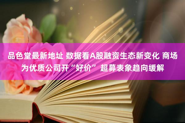 品色堂最新地址 数据看A股融资生态新变化 商场为优质公司开“好价” 超募表象趋向缓解
