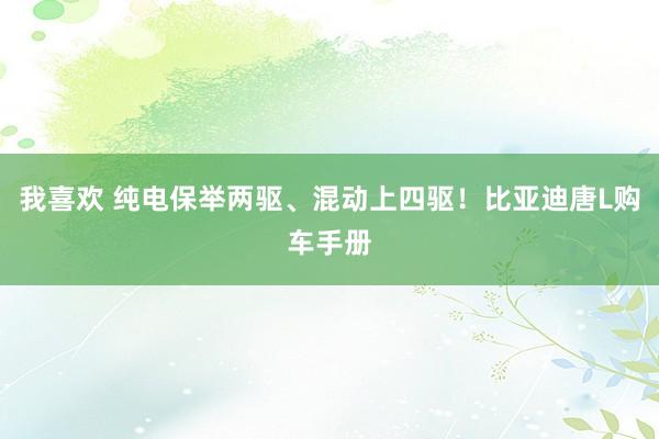 我喜欢 纯电保举两驱、混动上四驱！比亚迪唐L购车手册