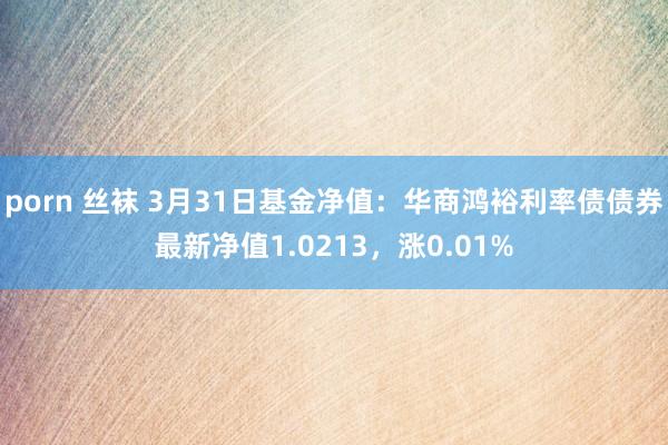 porn 丝袜 3月31日基金净值：华商鸿裕利率债债券最新净值1.0213，涨0.01%