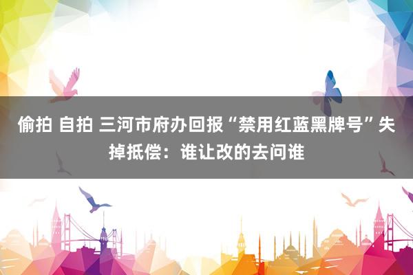 偷拍 自拍 三河市府办回报“禁用红蓝黑牌号”失掉抵偿：谁让改的去问谁