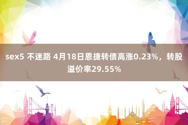 sex5 不迷路 4月18日恩捷转债高涨0.23%，转股溢价率29.55%