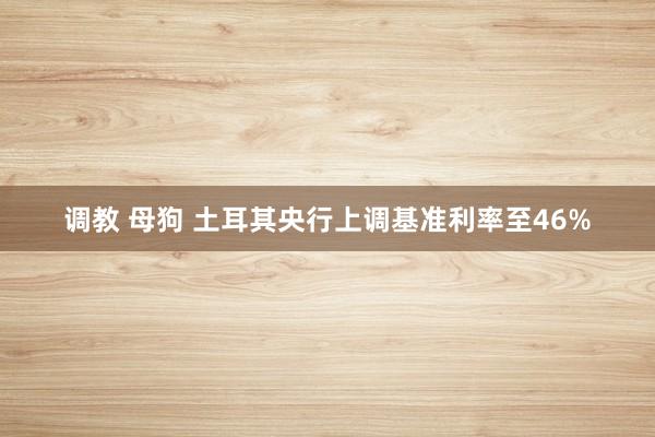 调教 母狗 土耳其央行上调基准利率至46%