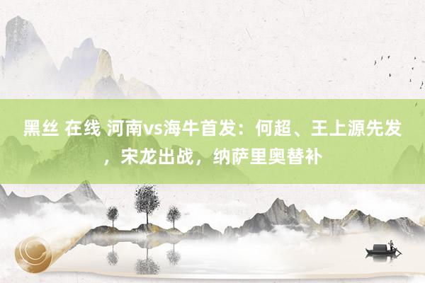 黑丝 在线 河南vs海牛首发：何超、王上源先发，宋龙出战，纳萨里奥替补