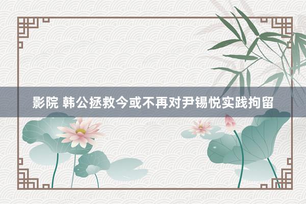 影院 韩公拯救今或不再对尹锡悦实践拘留
